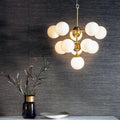 Oscar 11 Light Pendant Light | Opal & Brass