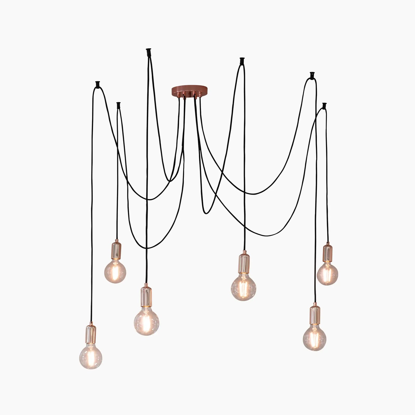 Studio 6 Light Pendant Light | Tinted Glass & Black
