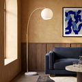 Otto Arched Floor Lamp | Opal Glass & White Marble