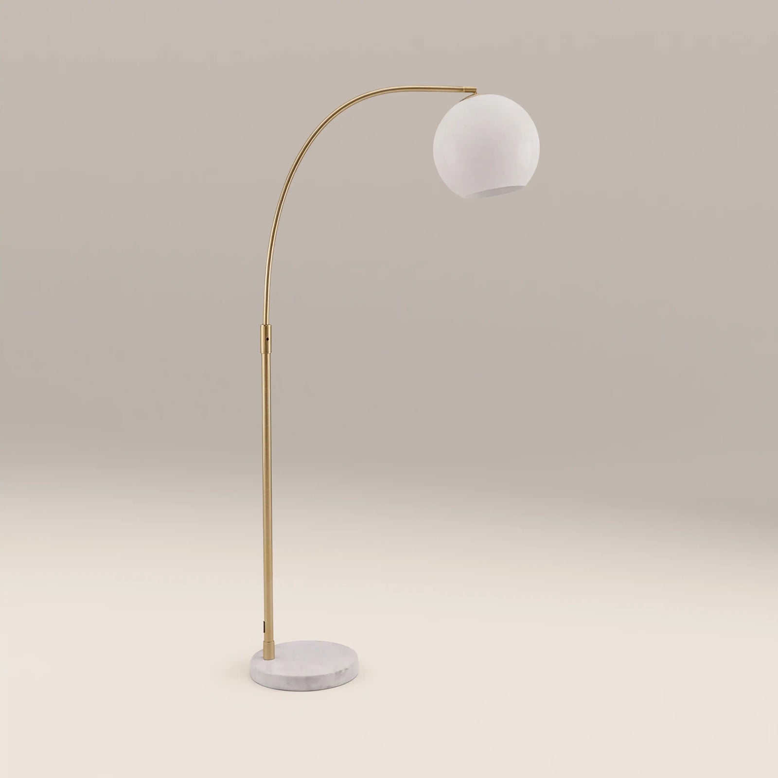 Otto Arched Floor Lamp | Opal Glass & White Marble