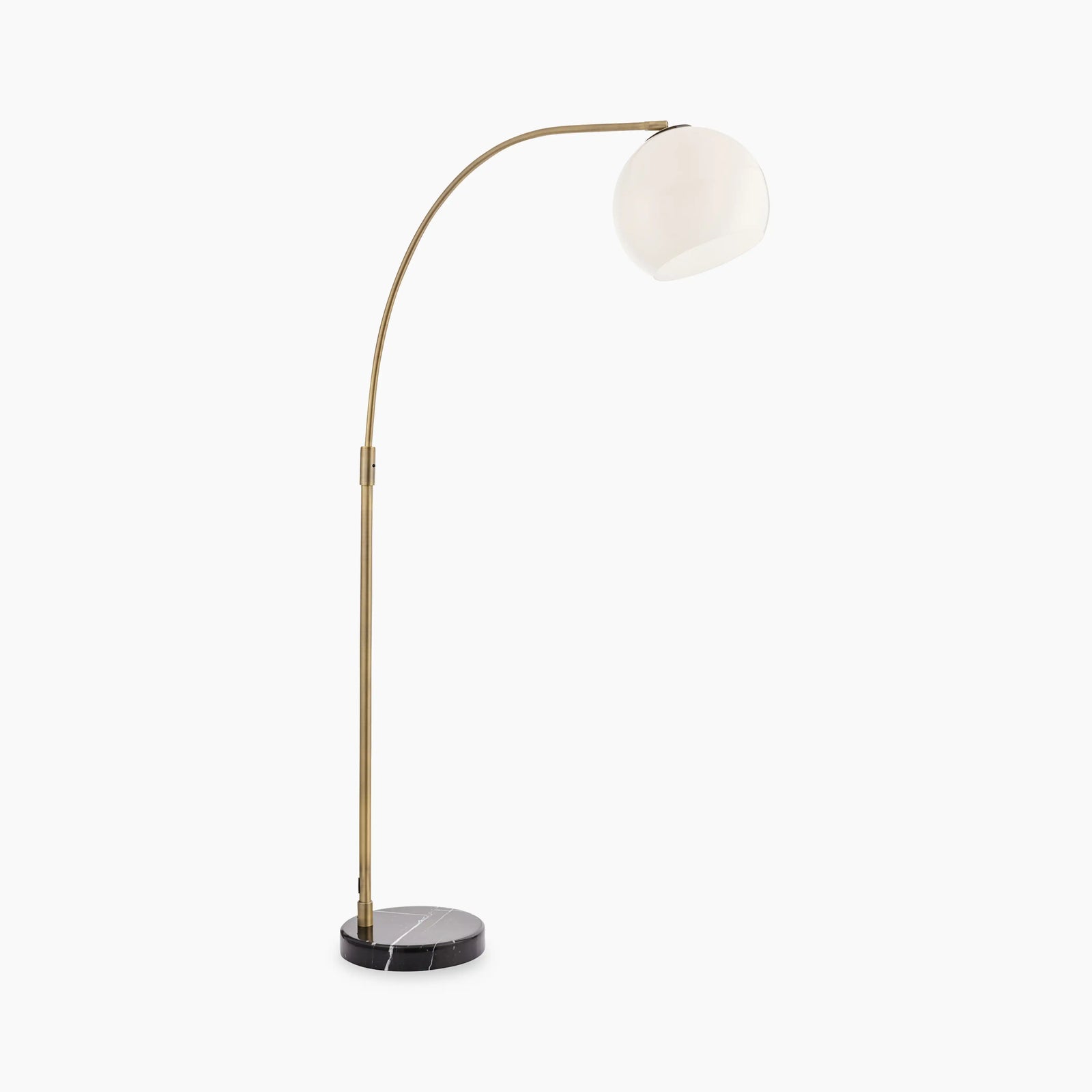 Otto Arched Floor Lamp | Opal & Black