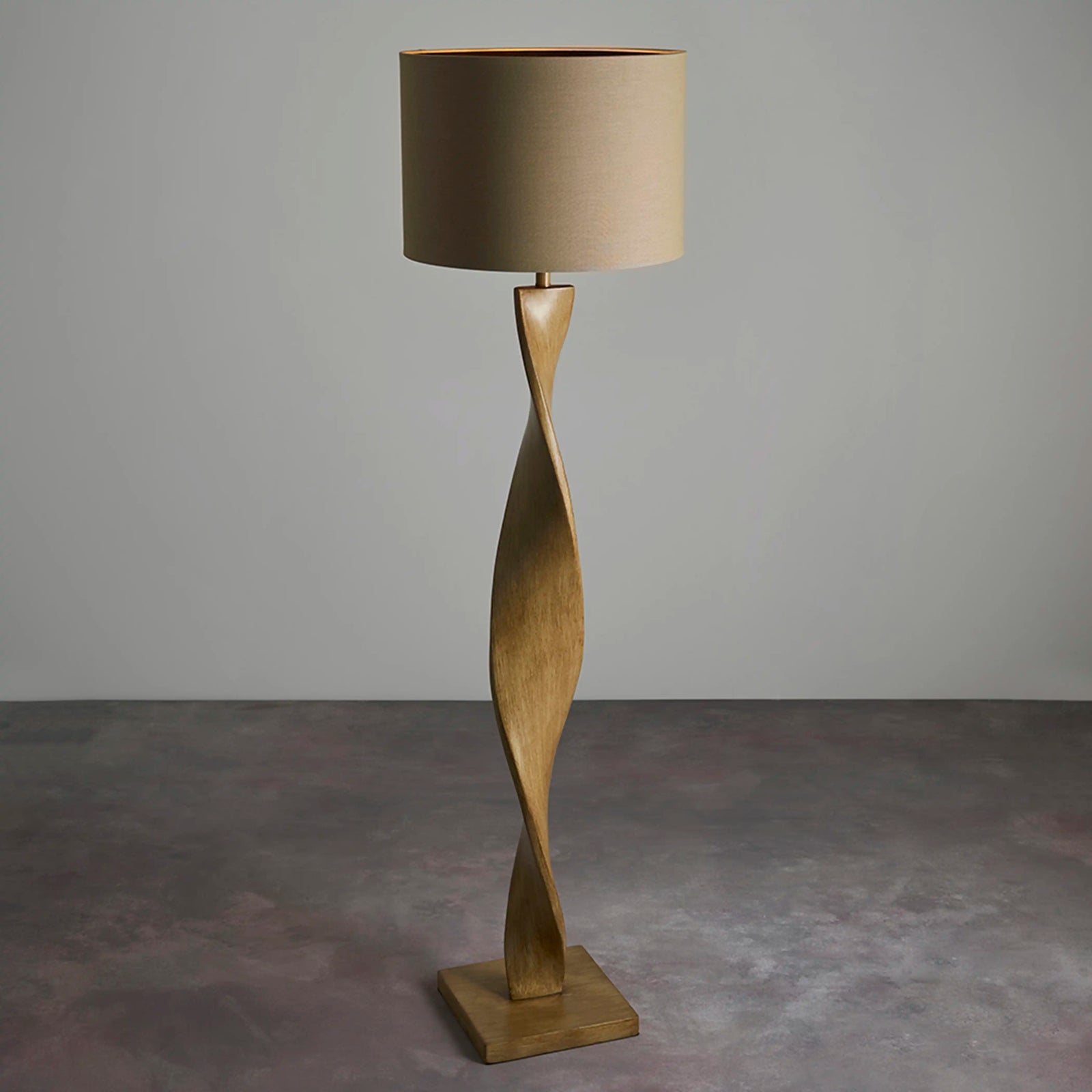 Abia Floor Lamp | Natural Linen & Oak