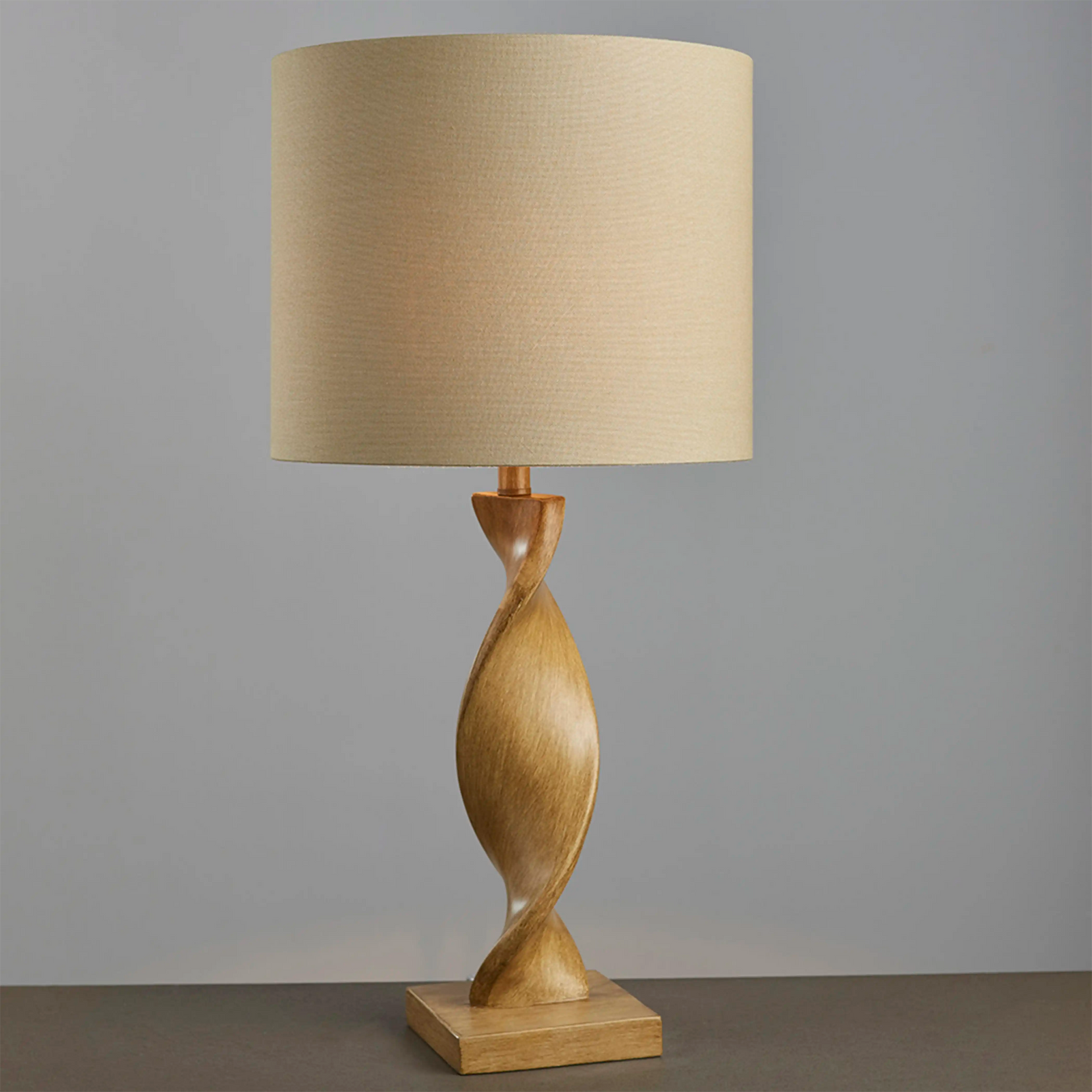 Abia Table Lamp | Natural Linen & Oak