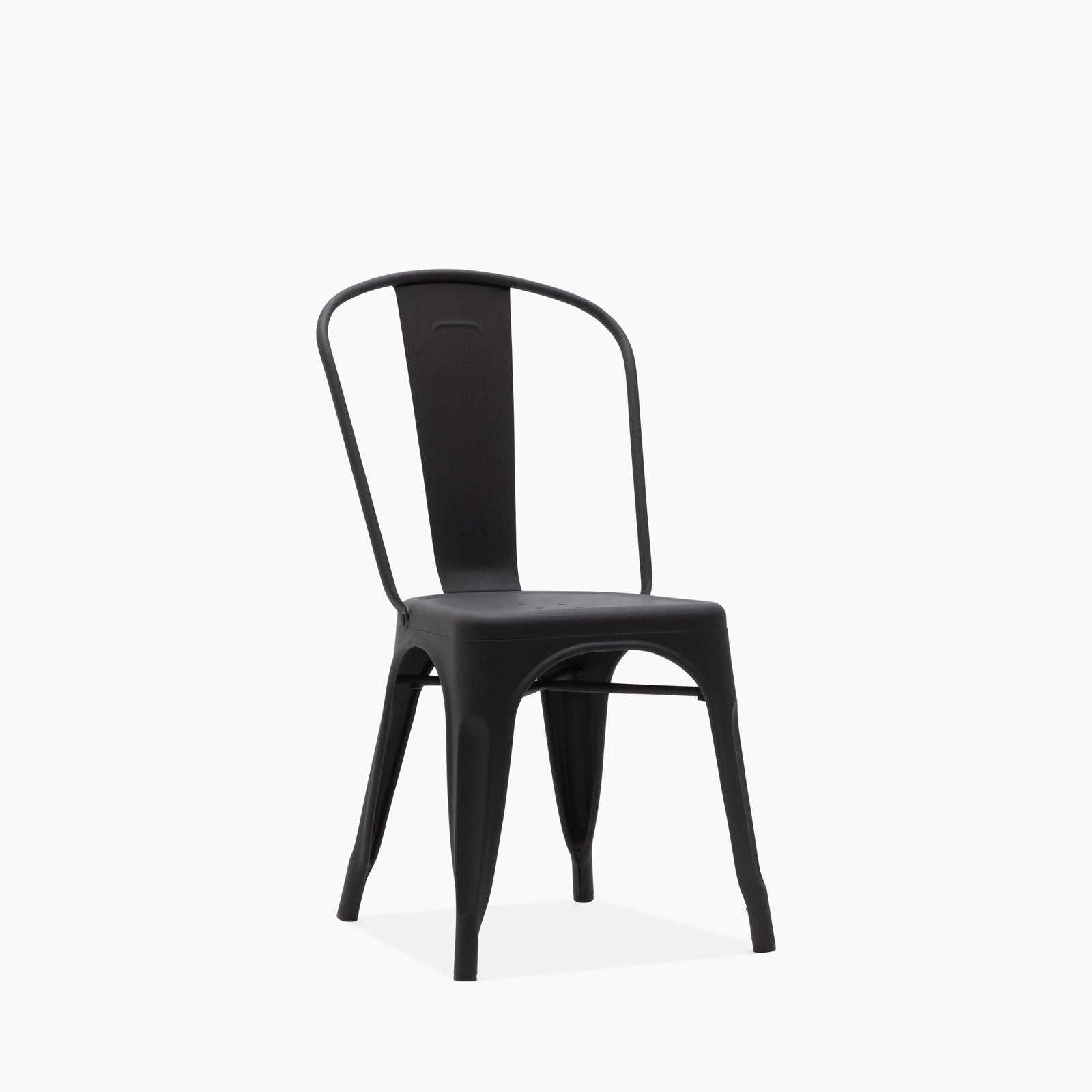 Tolix Style Stackable Dining Chair | Matte Black & Black