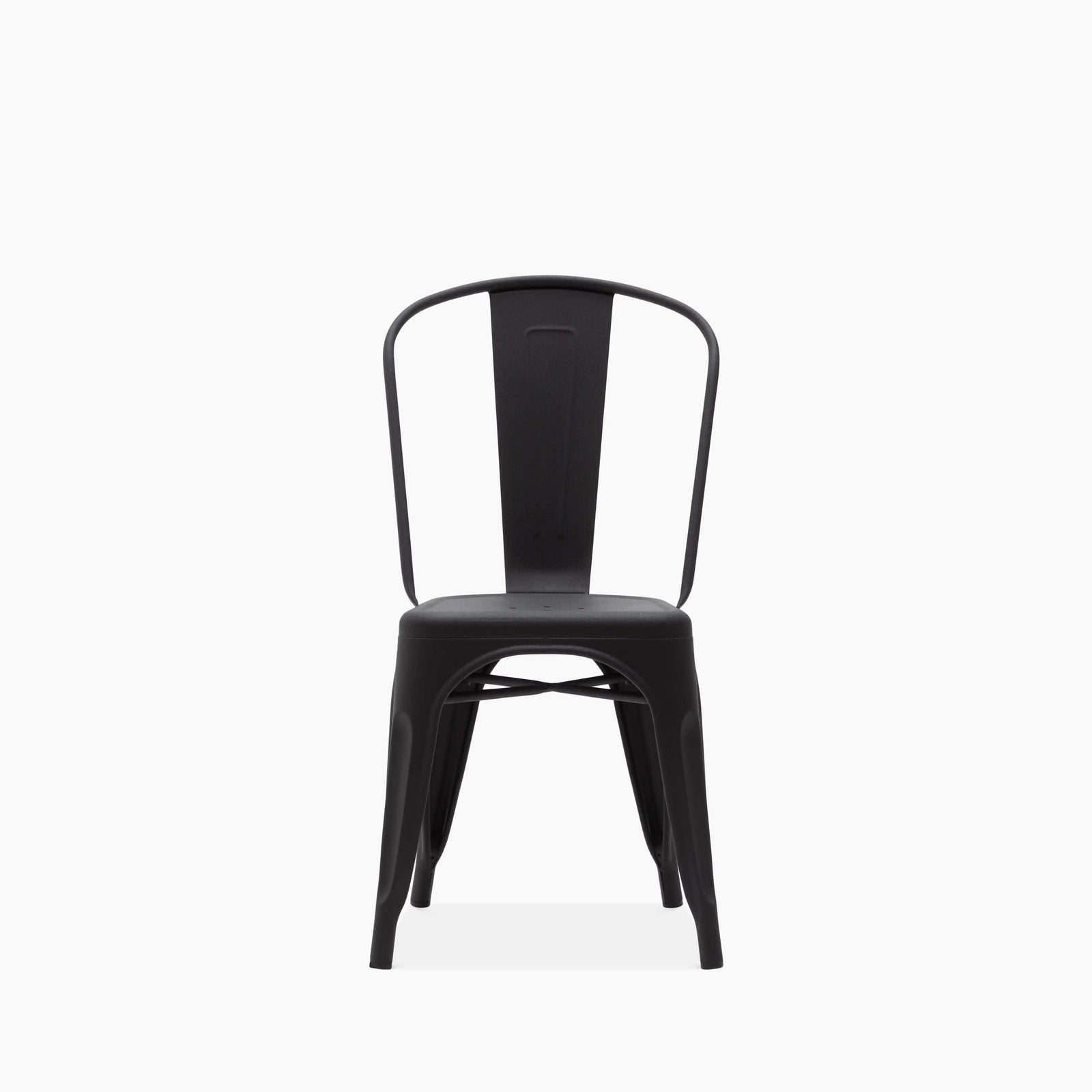 Tolix Style Stackable Dining Chair | Matte Black & Black