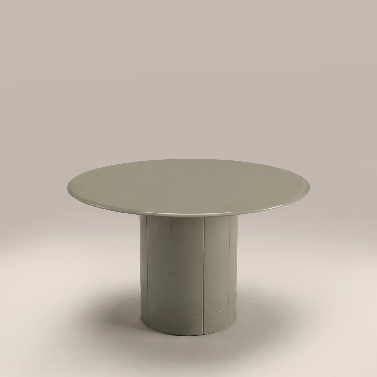 Flore 4 Seat Round Dining Table | Sage Green Glass & High Gloss Sage Green