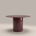 Flore 4 Seat Round Dining Table | Cherry Red Glass & High Gloss Cherry Red