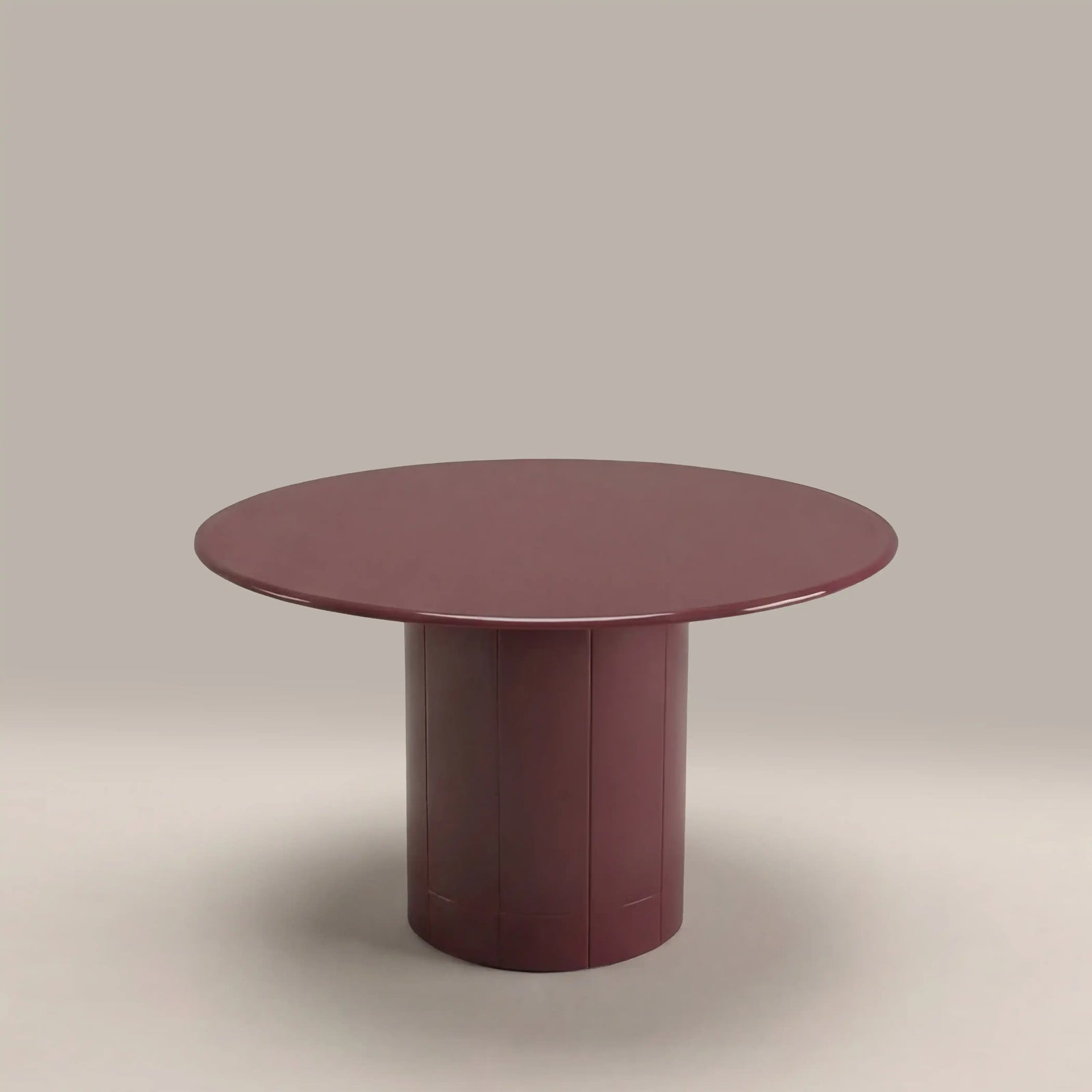Flore 4 Seat Round Dining Table | Cherry Red Glass & High Gloss Cherry Red