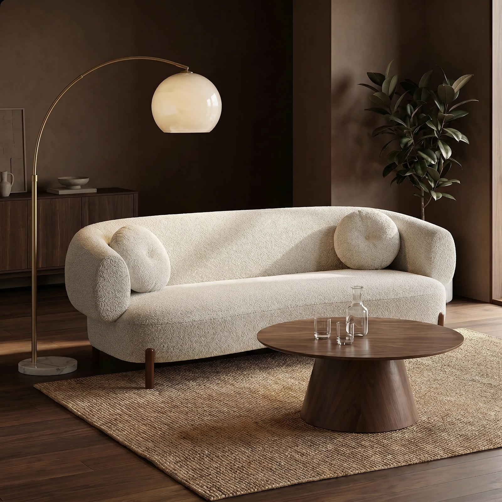 Hallfield 3 Seater Sofa | Speckled Stone Sustainable Boucle