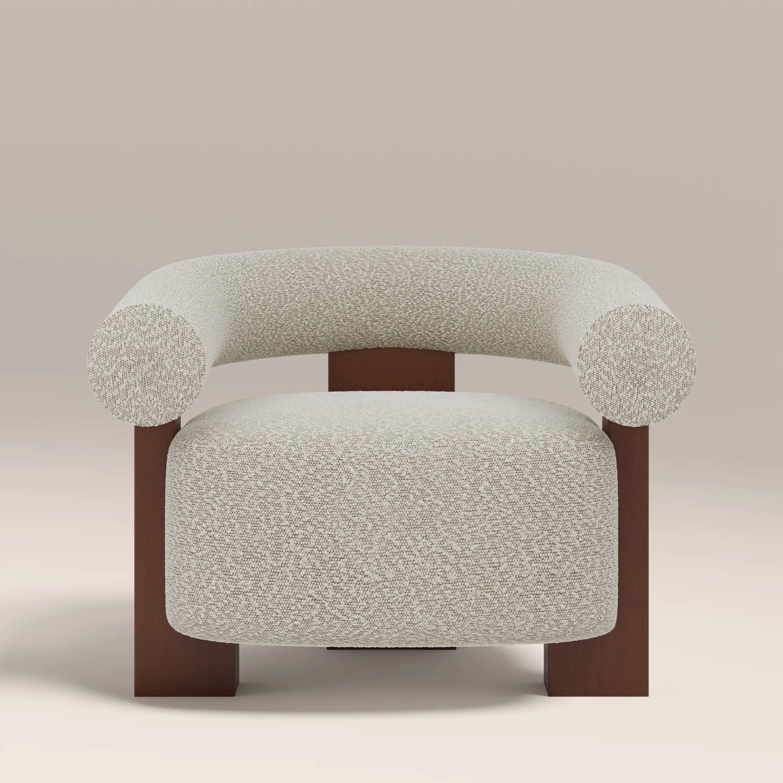 Fawnley Accent Chair | Speckled Stone Sustainable Boucle & Walnut