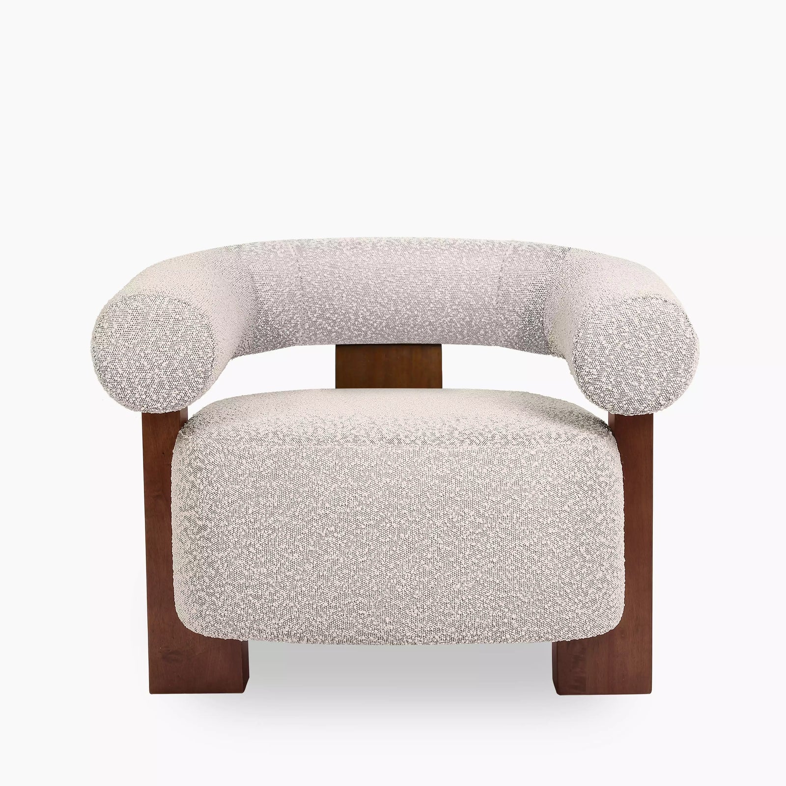 Fawnley Accent Chair | Speckled Stone Sustainable Boucle & Walnut