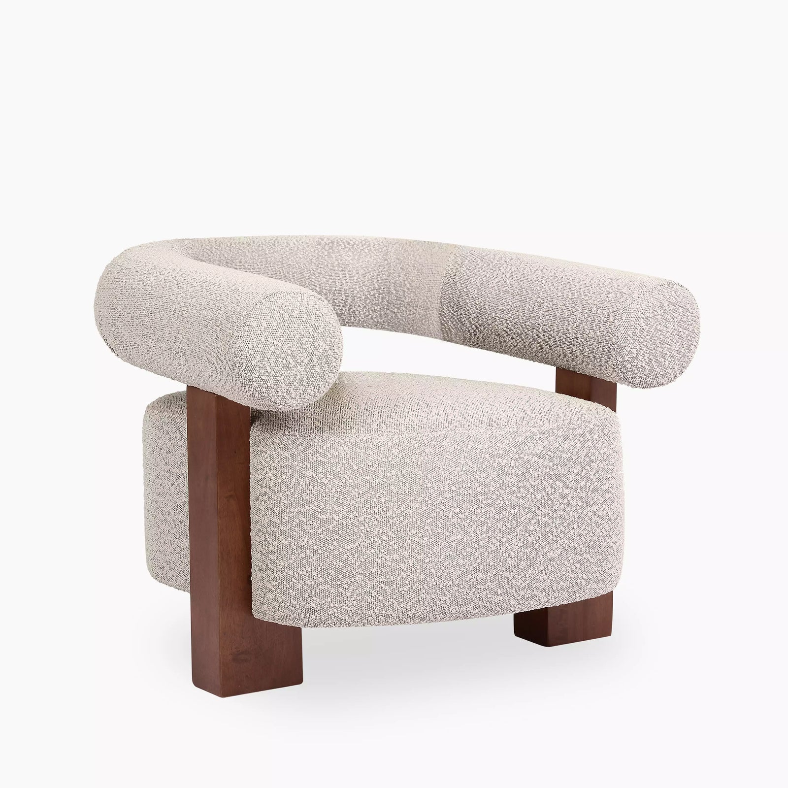 Fawnley Accent Chair | Speckled Stone Sustainable Boucle & Walnut