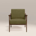 Lola Accent Chair | Moss Green Sustainable Mohair Velvet & Walnut