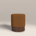 Oberon Pouffe | Caramel Sustainable Mohair Velvet & Walnut