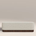 Oberon Storage Ottoman | Speckled Stone Sustainable Boucle & Walnut