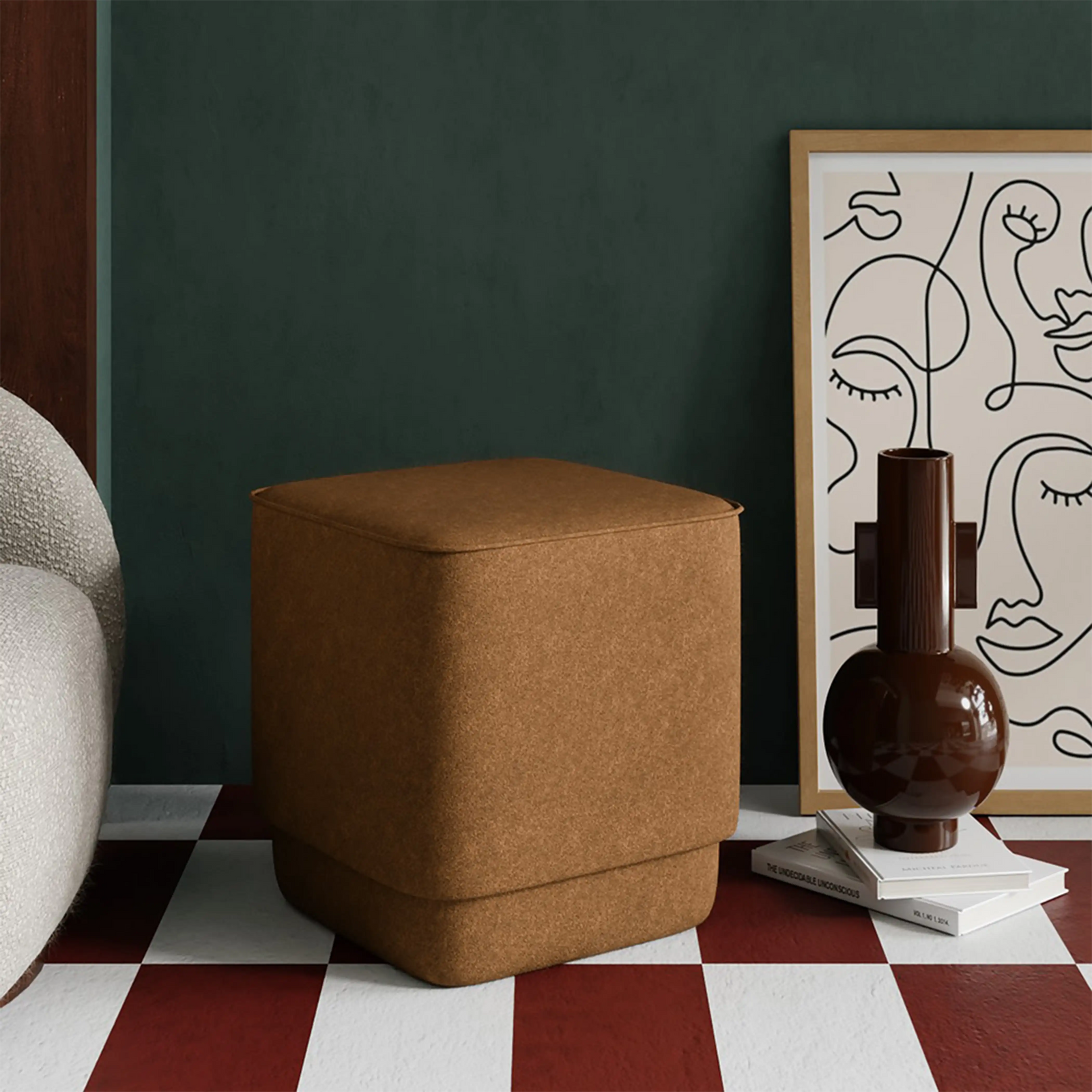Soho Pouffe | Caramel Sustainable Mohair Velvet