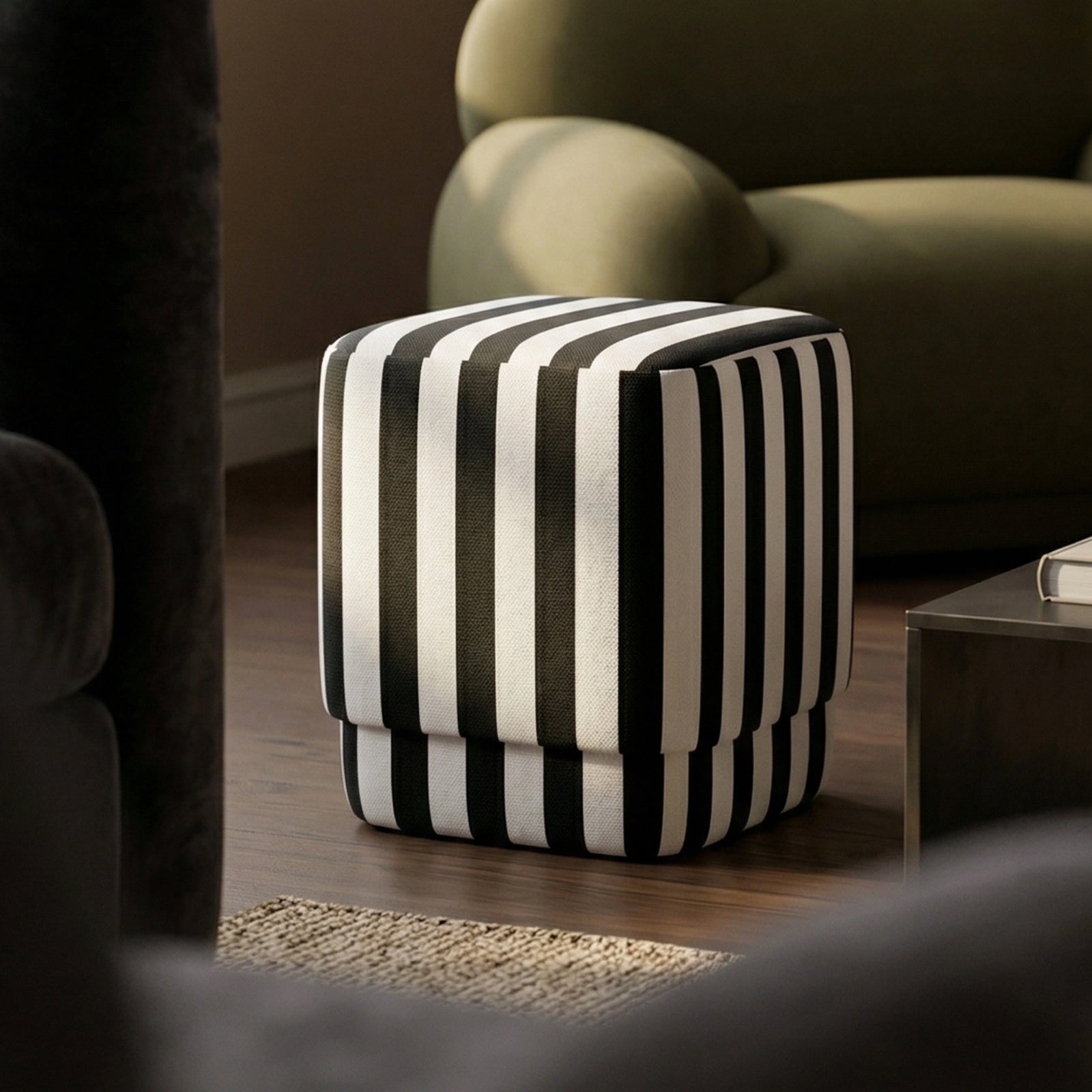 Soho Pouffe | Striped Fabric