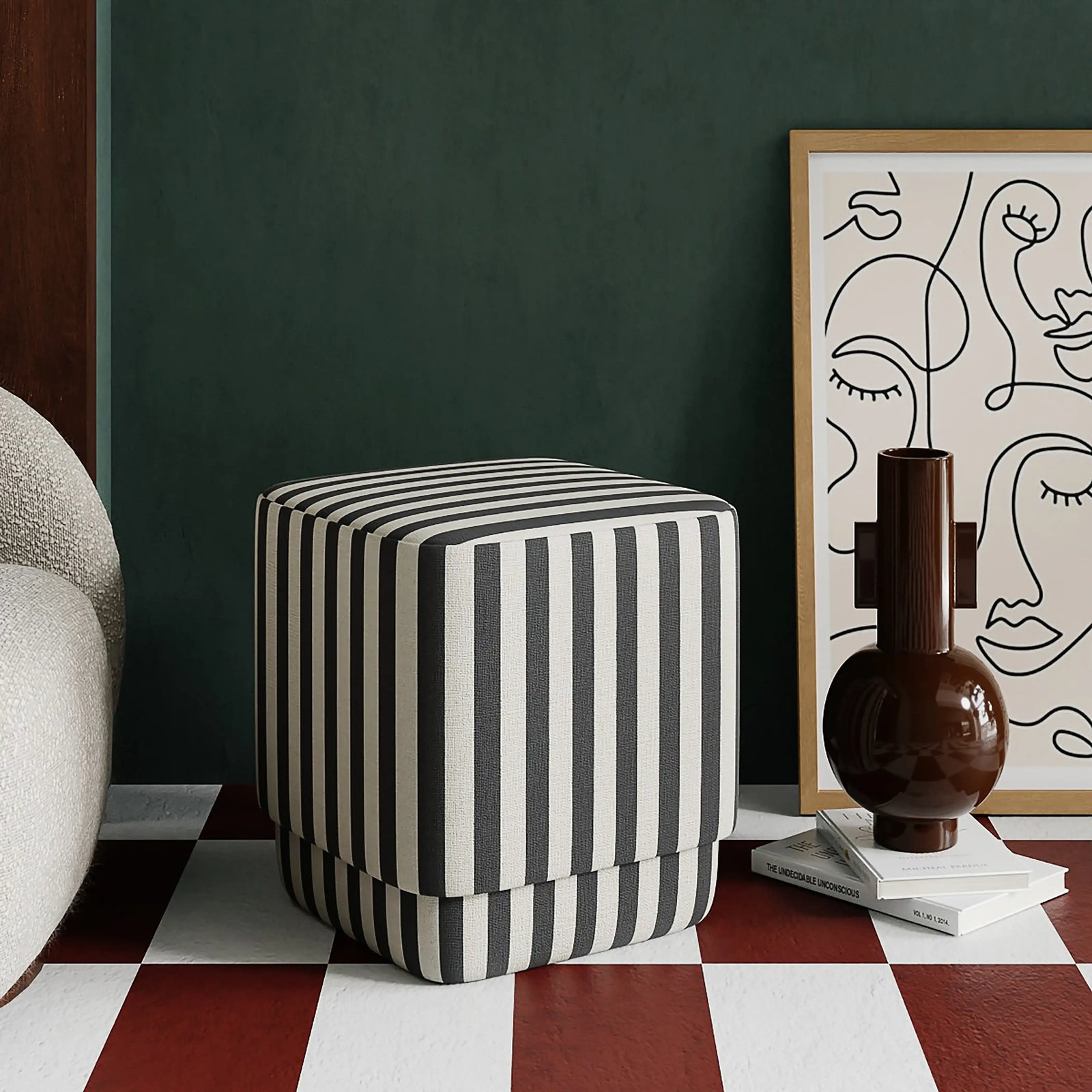 Soho Pouffe | Striped Fabric