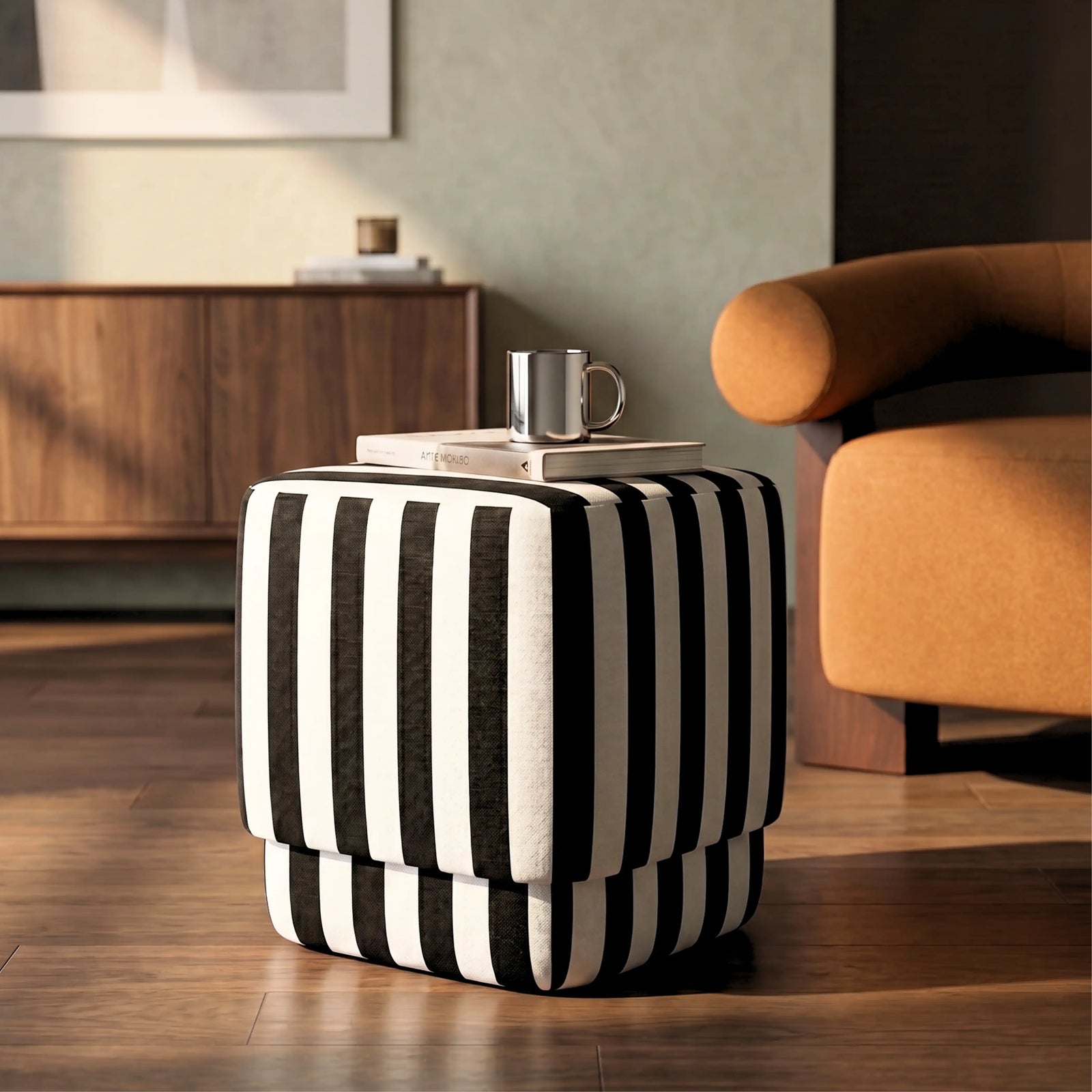 Soho Pouffe | Striped Fabric