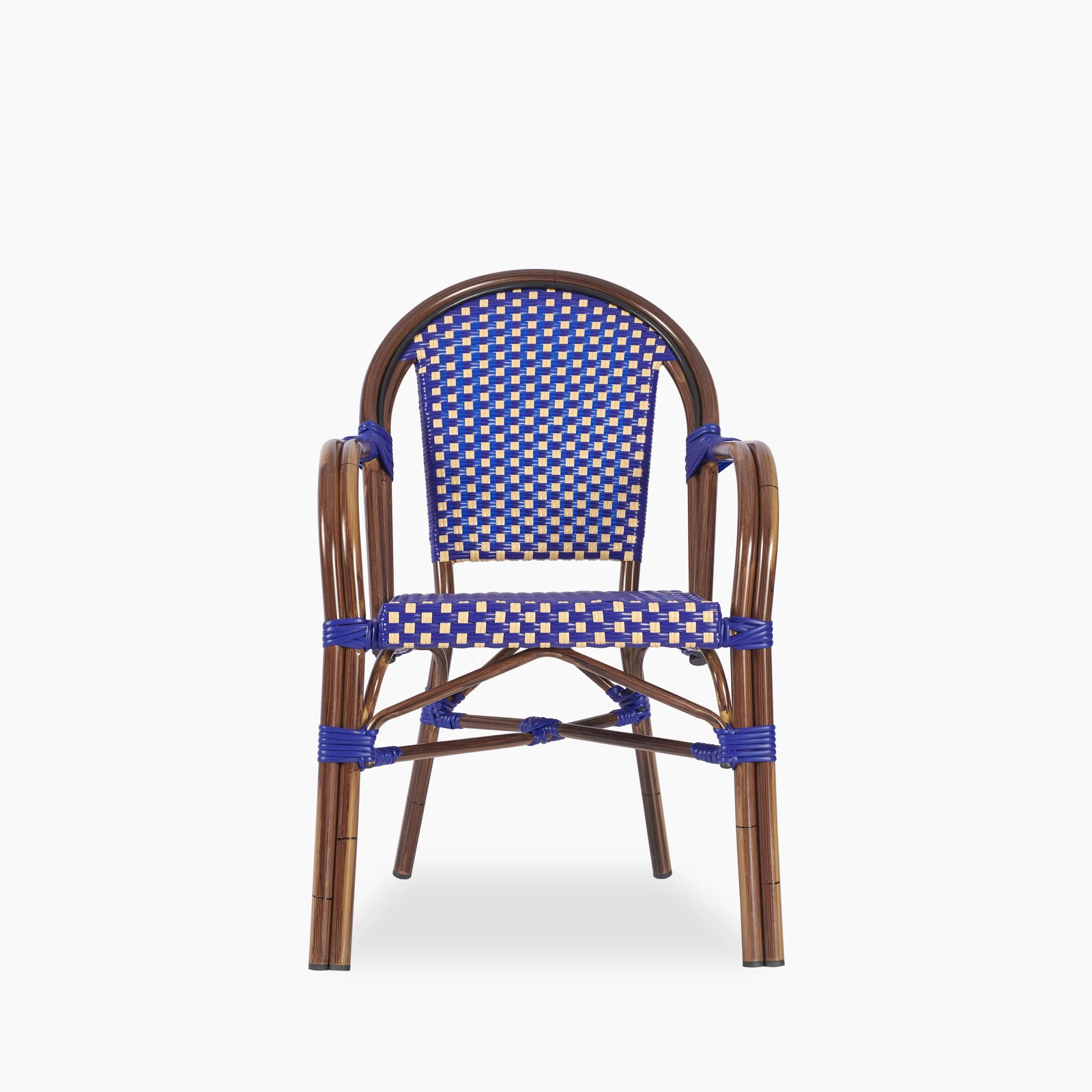 Emilia Carver Dining Chair | Blue & Cream