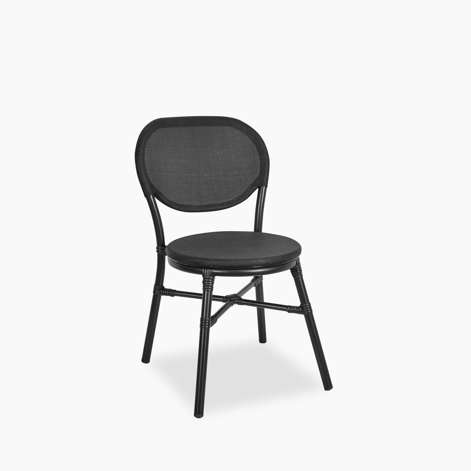 Hingham Dining Chair | Black Textilene & Black