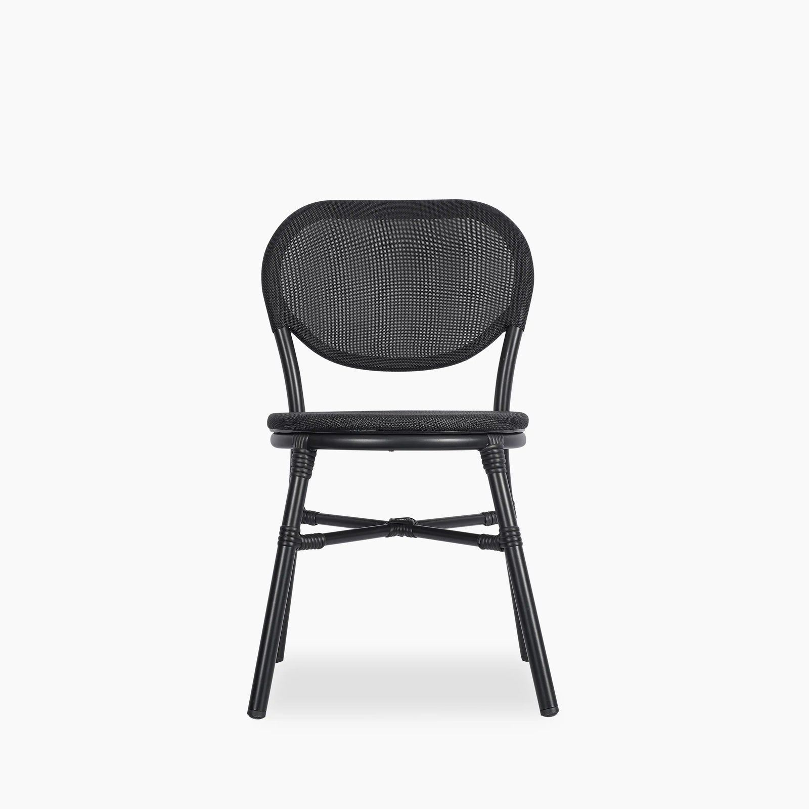 Hingham Dining Chair | Black Textilene & Black