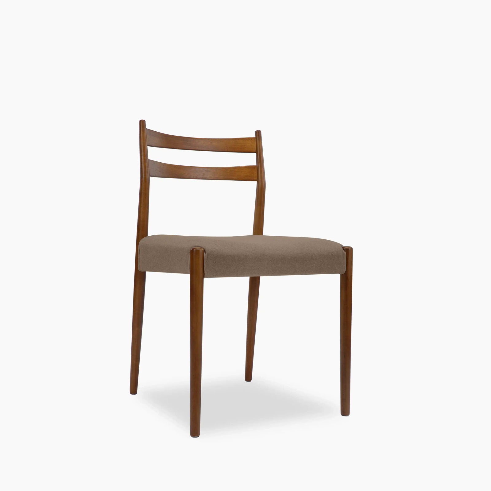 Caleb Wooden Dining Chair | Truffle Brown Sustainable Mohair Velvet & Walnut
