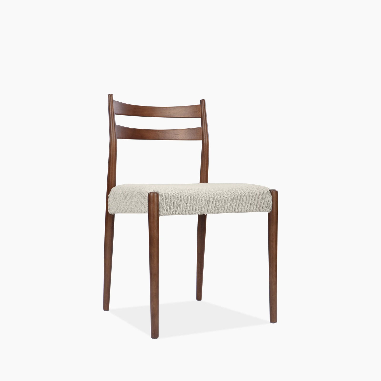 Caleb Wooden Dining Chair | Speckled Stone Sustainable Boucle & Walnut