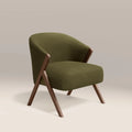 Kira Accent Chair | Moss Green Sustainable Mohair Velvet & Walnut
