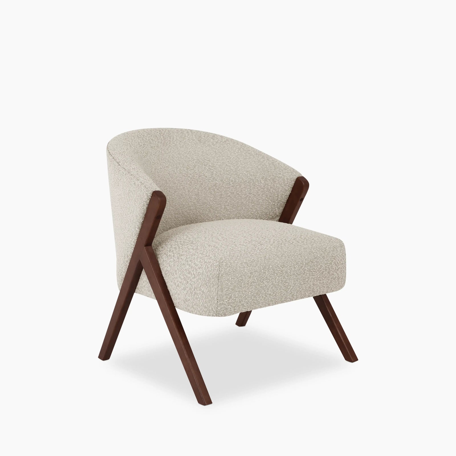 Kira Accent Chair | Speckled Stone Sustainable Boucle & Walnut