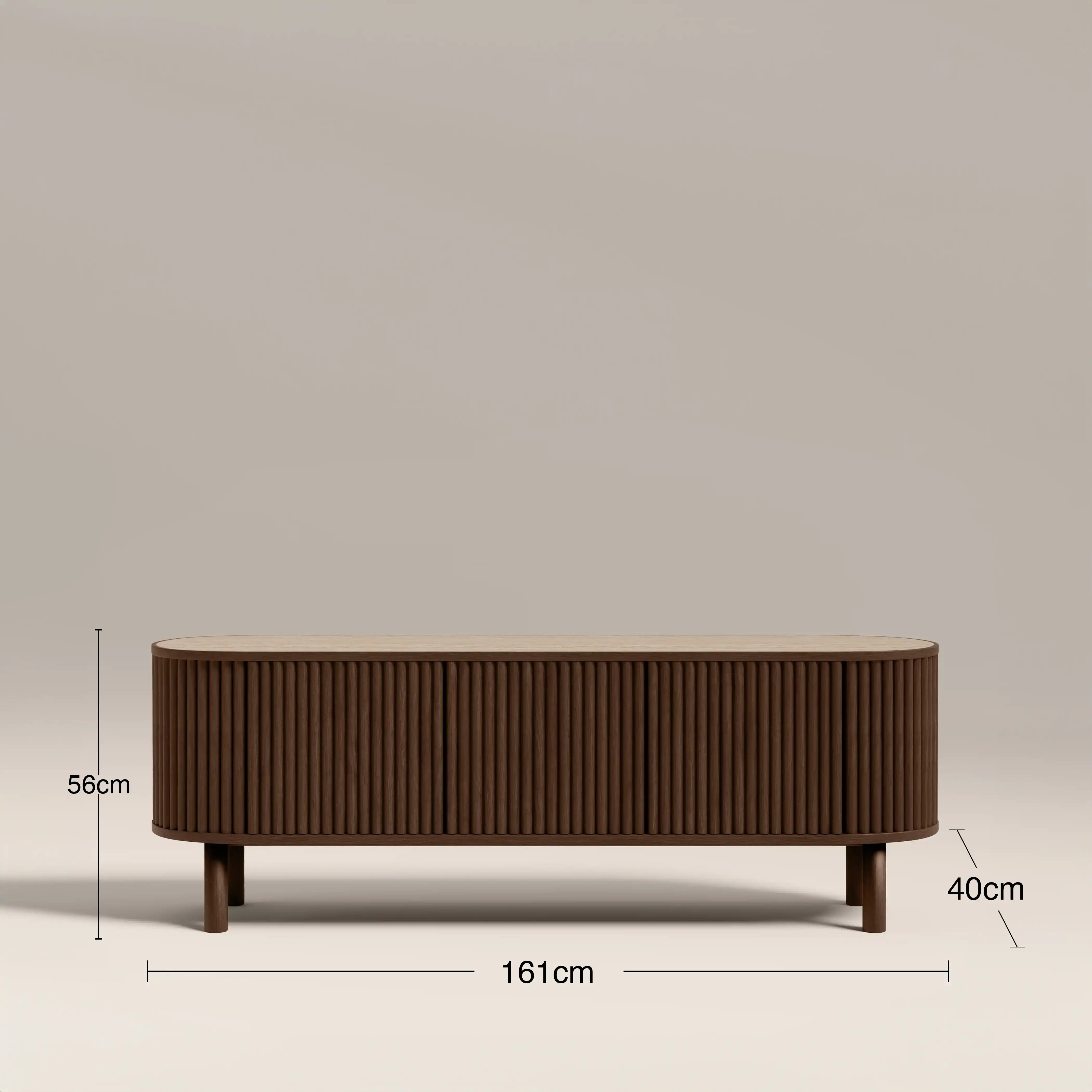 Santana TV Stand, Natural Travertine Effect Sintered Stone & Smoked ...