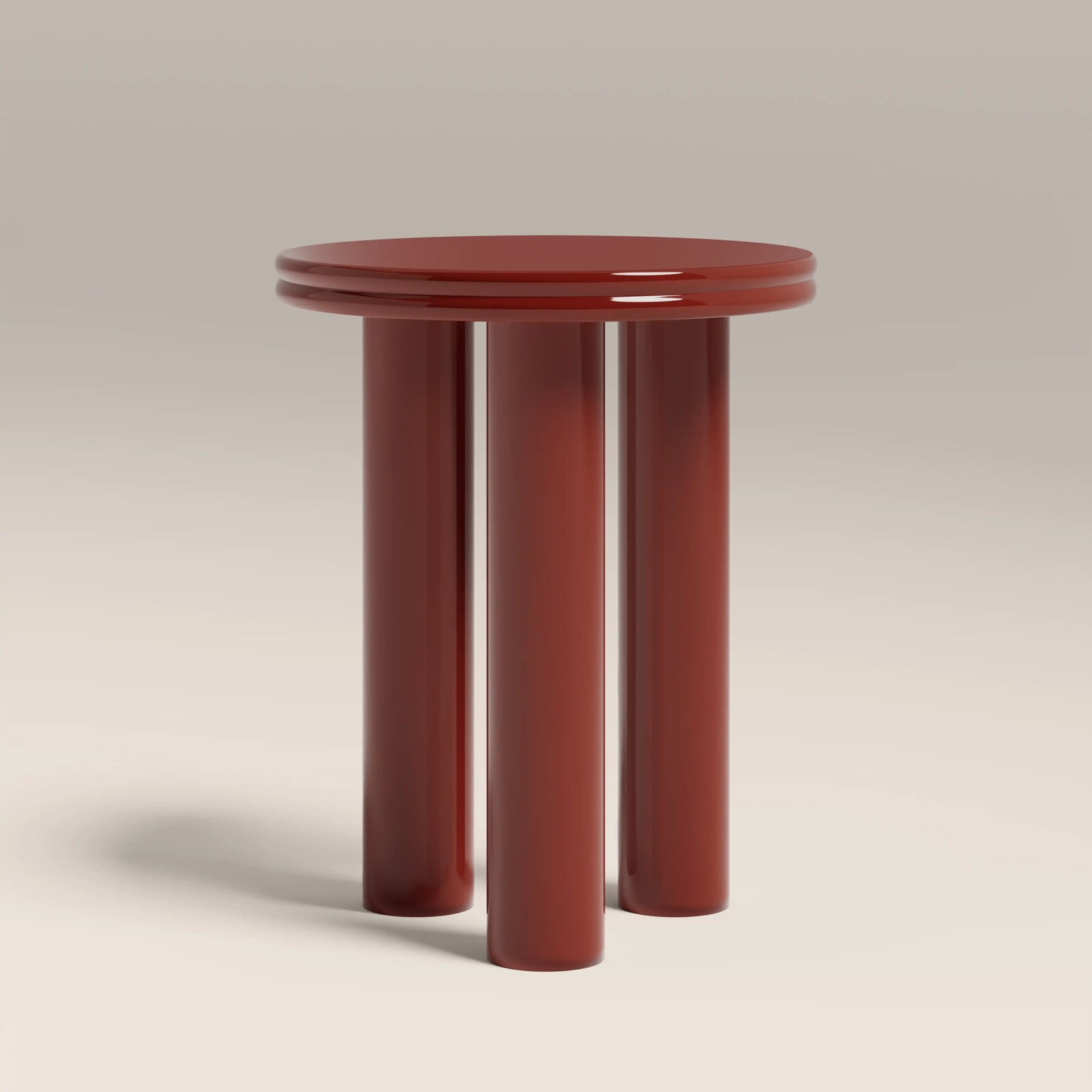 Raphael Round Side Table | High Gloss Burgundy