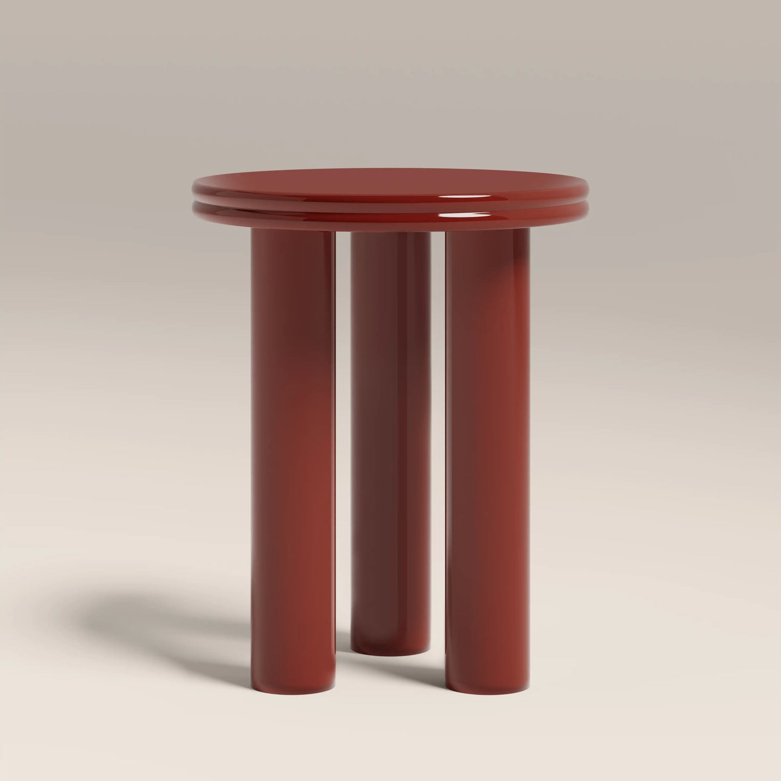 Raphael Round Side Table | High Gloss Burgundy