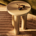 Raphael Round Side Table | High Gloss Taupe