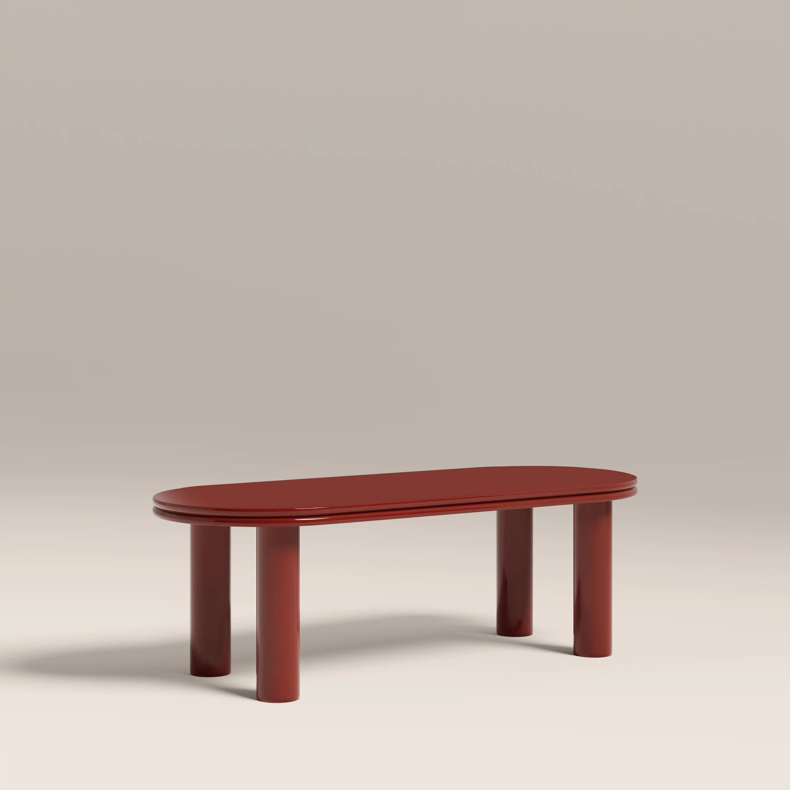 Raphael Oval Coffee Table | High Gloss Burgundy