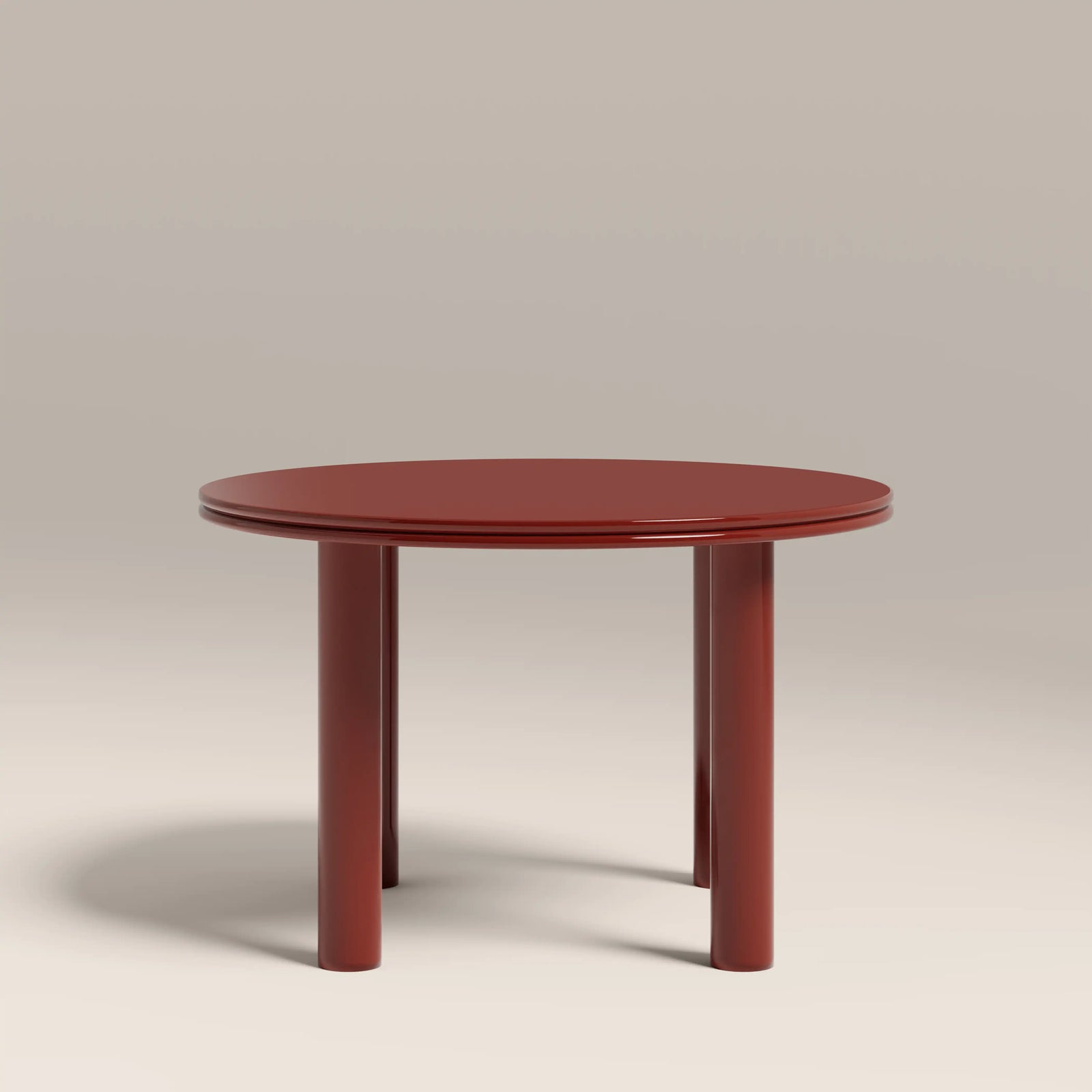 Raphael 4 Seat Round Dining Table | High Gloss Burgundy