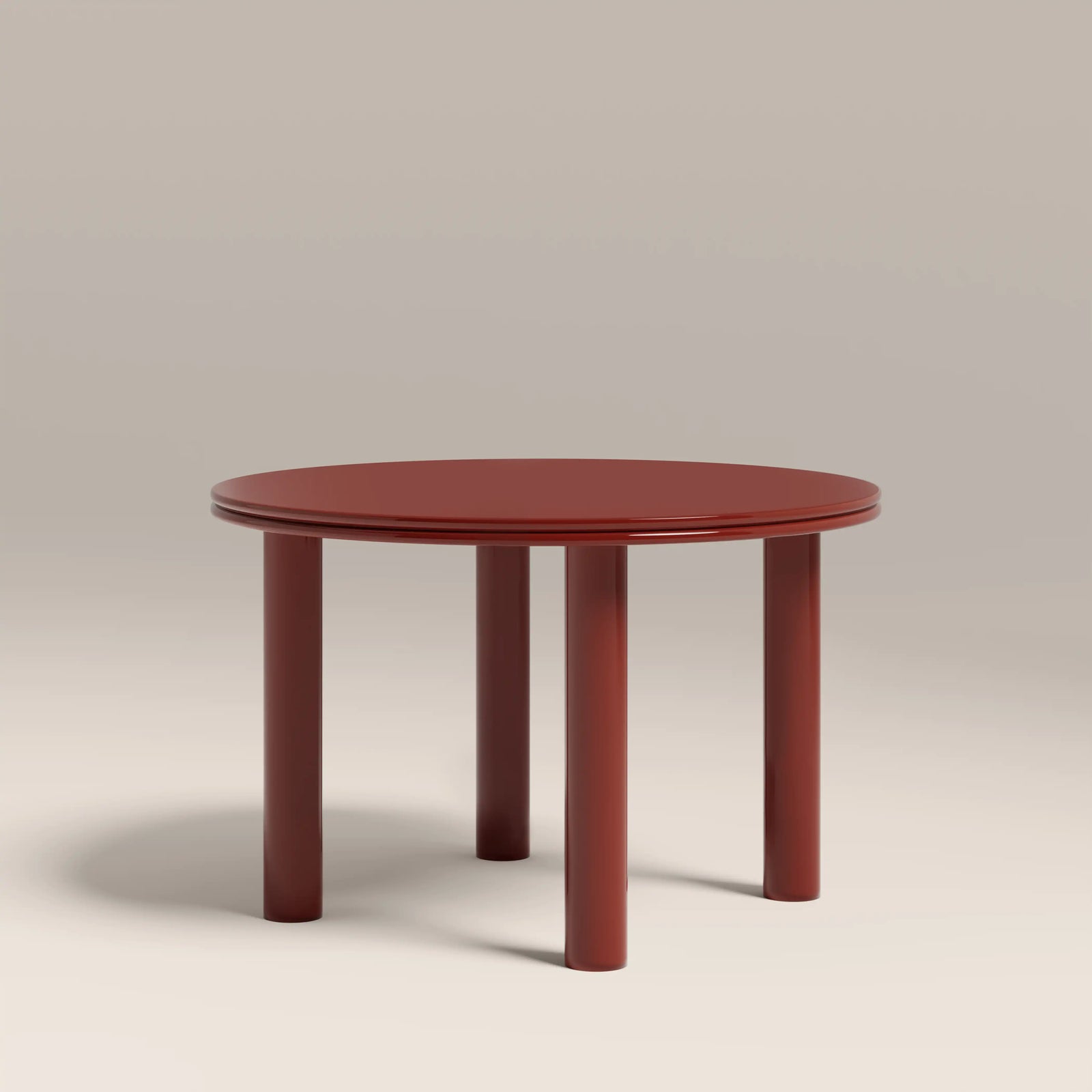 Raphael 4 Seat Round Dining Table | High Gloss Burgundy