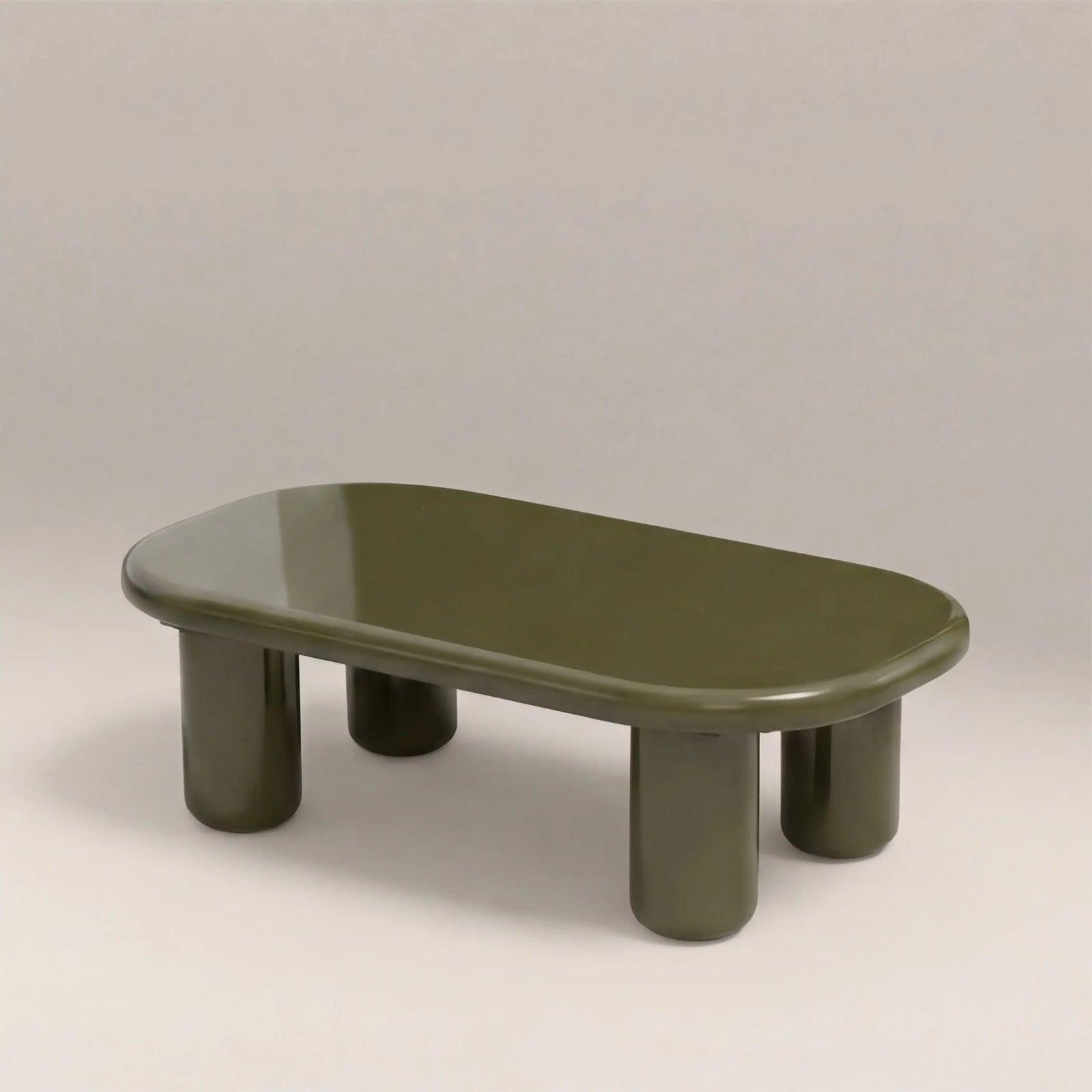 Ludo Rectangle Coffee Table | High Gloss Olive Green