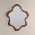 Lenny Wavy Wall Mirror, 100 x 83 cm |  High Gloss Burgundy