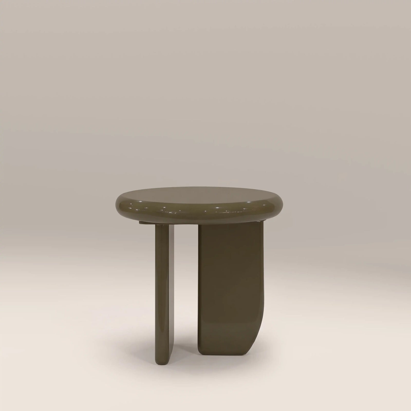 Aliza Round Side Table | High Gloss Clay Green