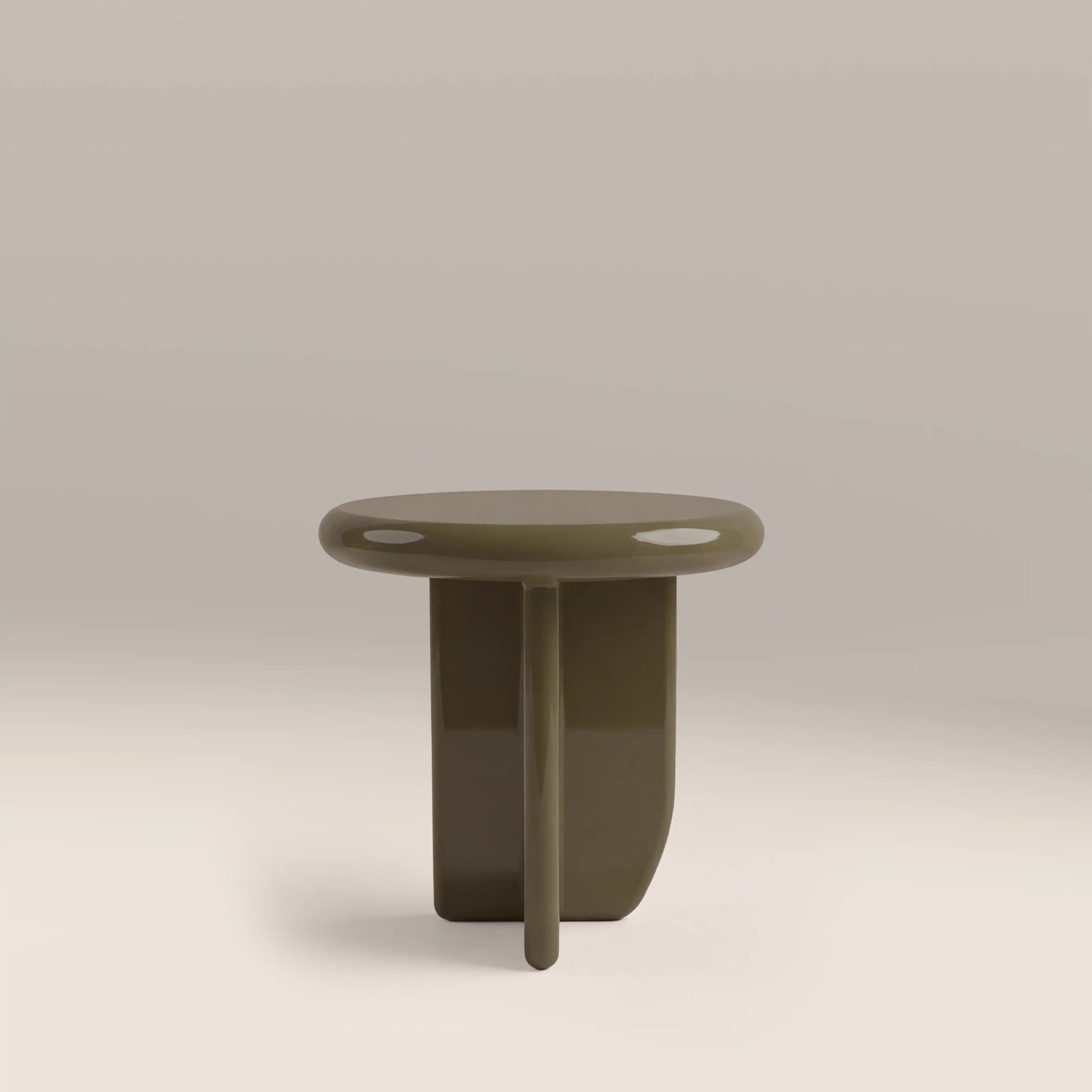 Aliza Round Side Table | High Gloss Clay Green