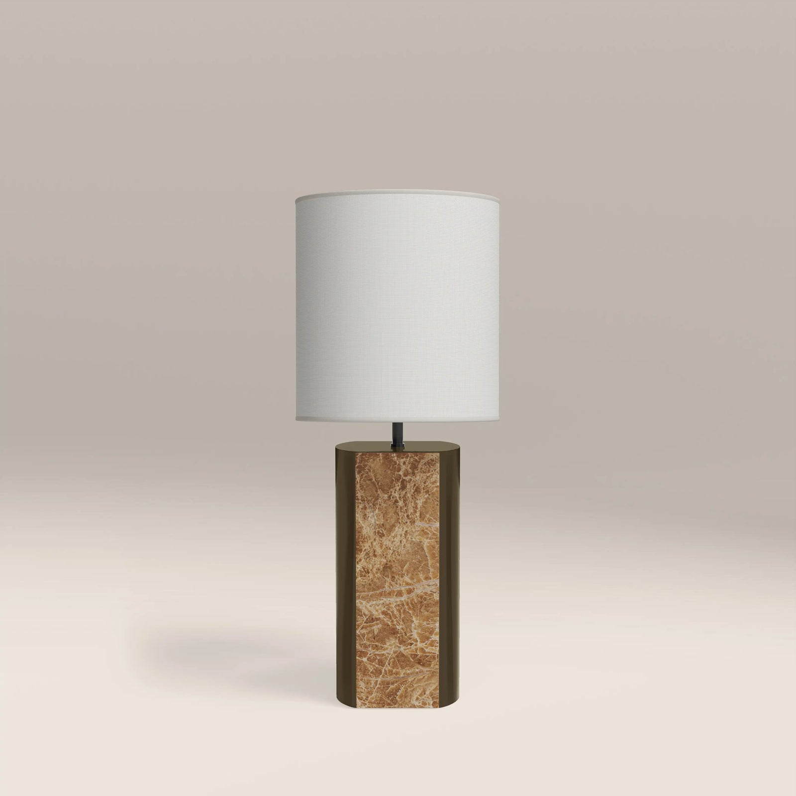 Luna Table Lamp | Cappuccino Marble & High Gloss Clay Green