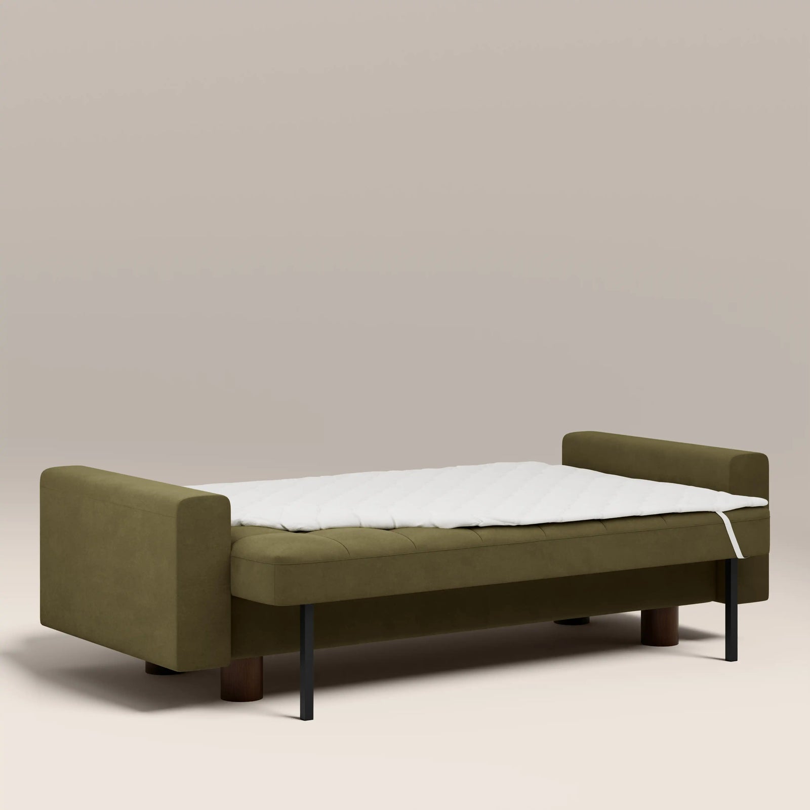 Diego 2 Seater Sofa Bed | Moss Green Mohair Sustainable Velvet