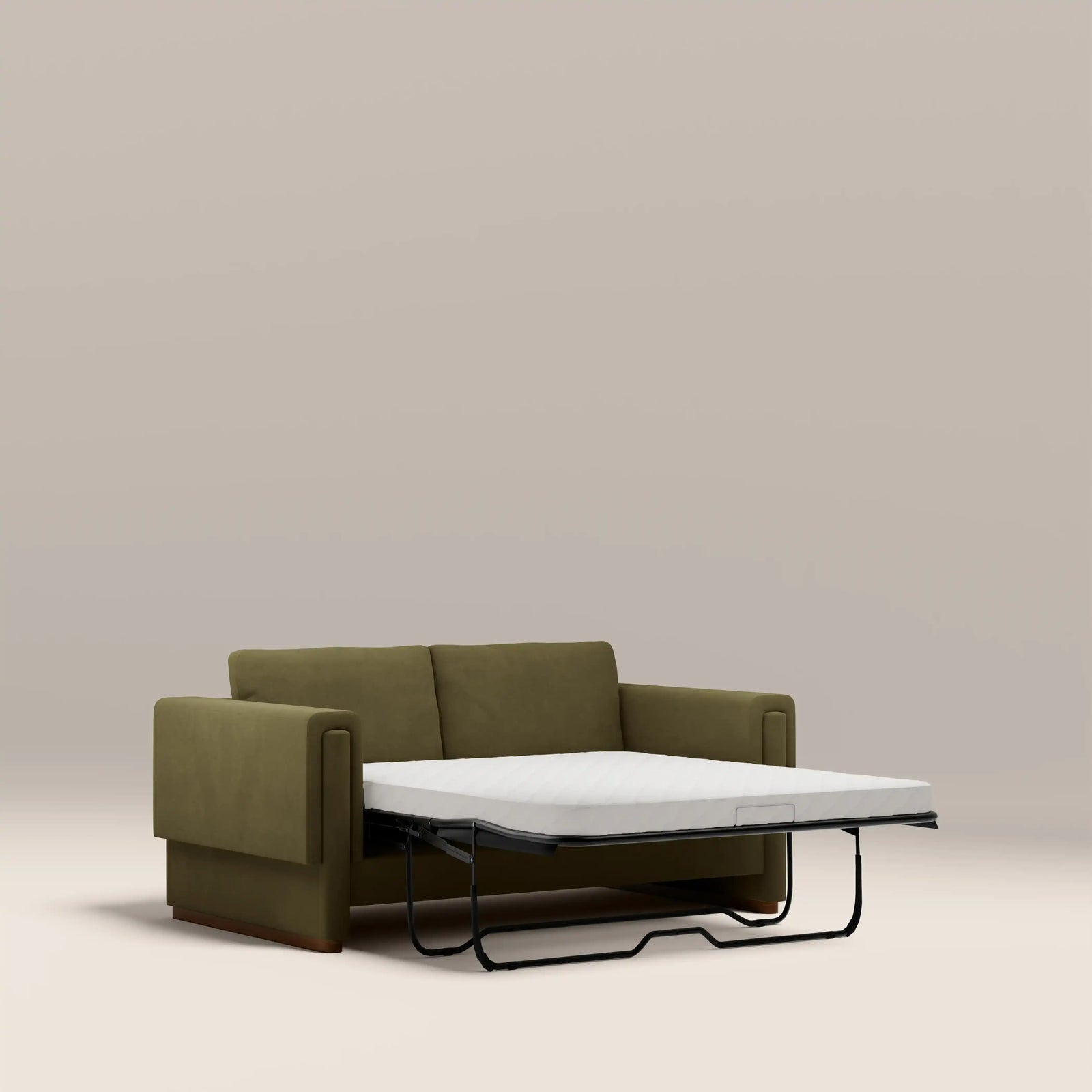 Ava 2 Seater Sofa Bed | Moss Green Mohair Sustainable Velvet
