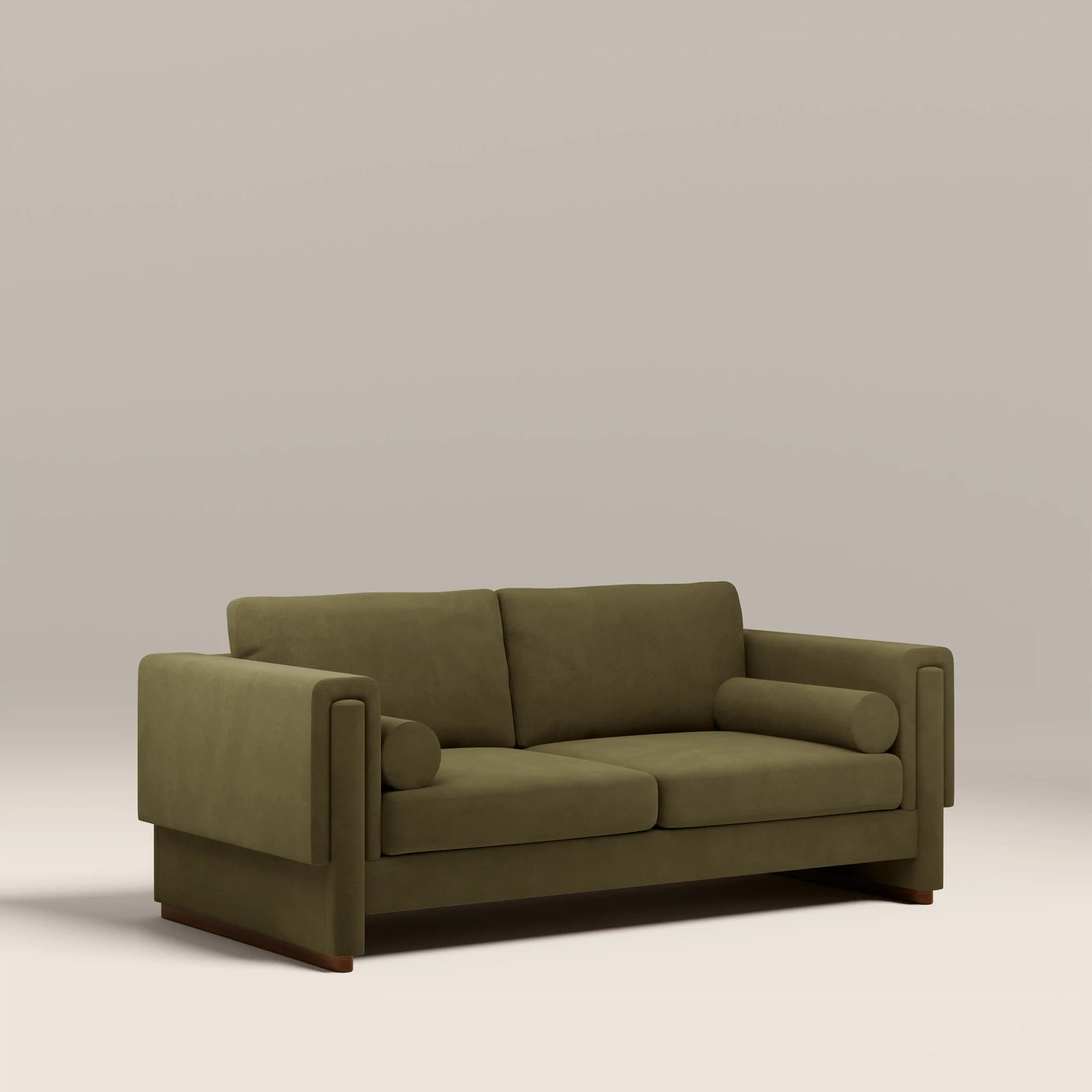 Ava 3 Seater Sofa | Moss Green Sustainable Mohair Velvet