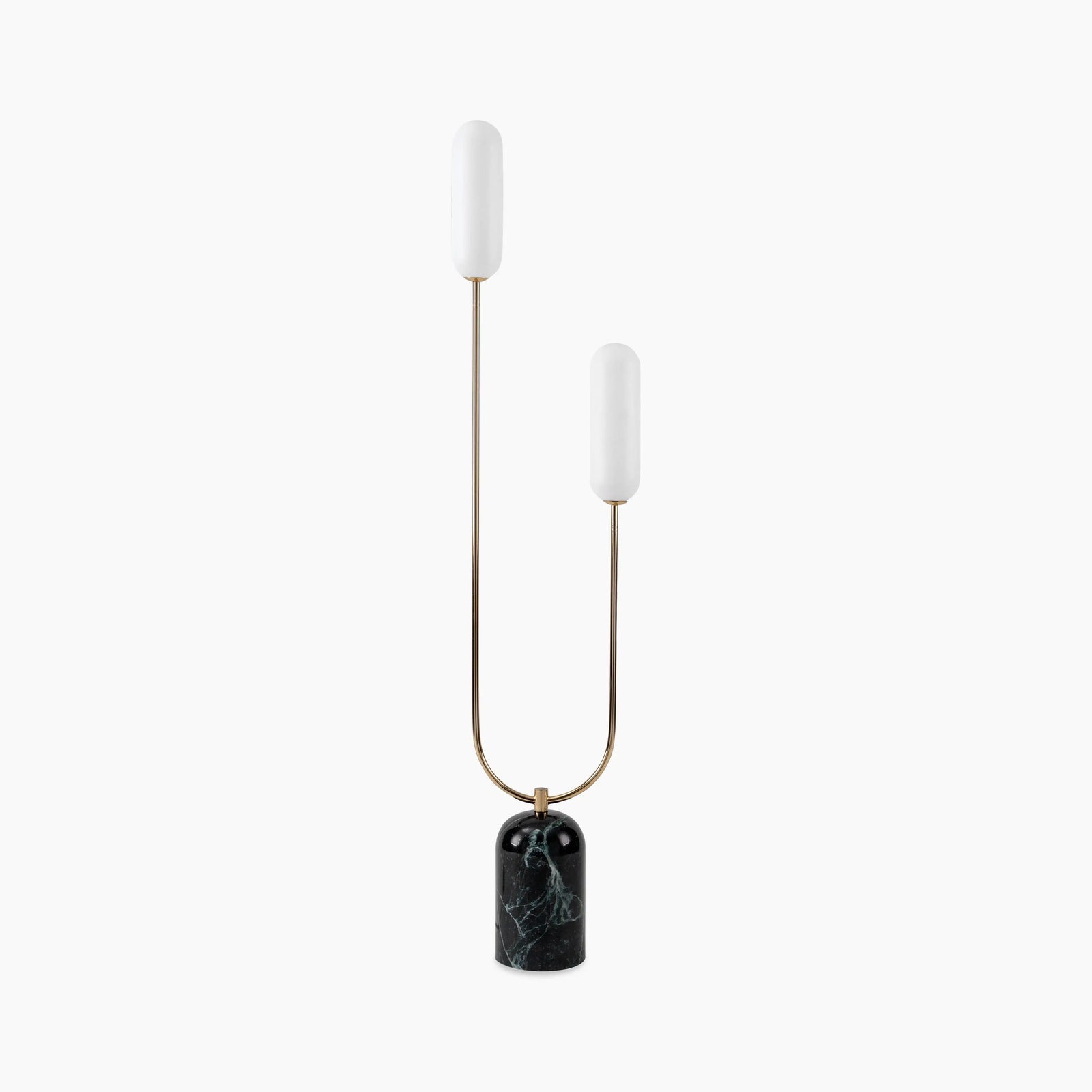 houseof 2 Light Curve Floor Lamp | Olive Green Marble