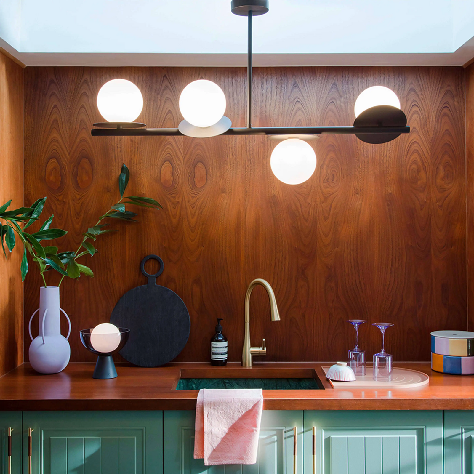 houseof 4 Plate Pendant Light | Brass