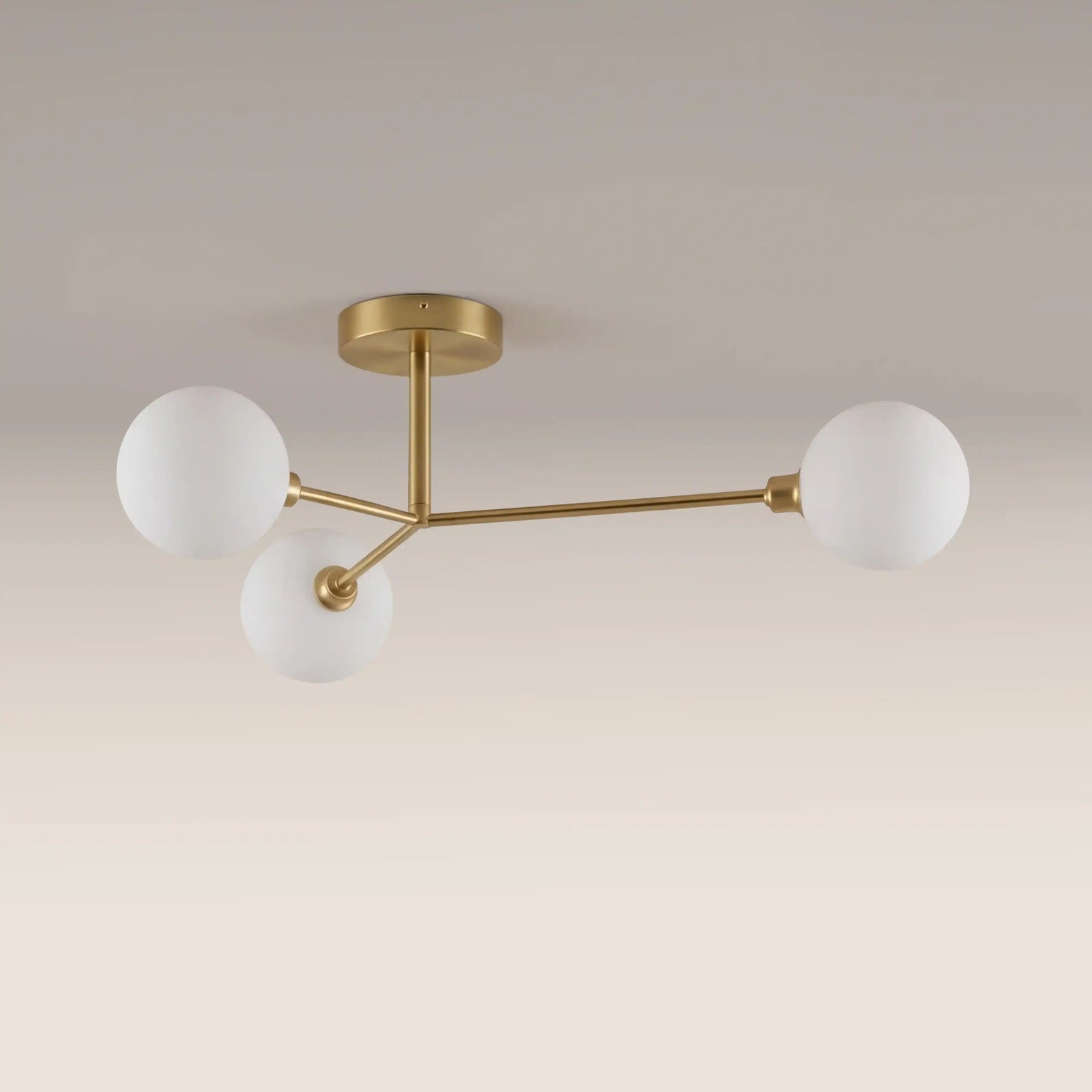 houseof 3 Light Flush Ceiling Light | Brass