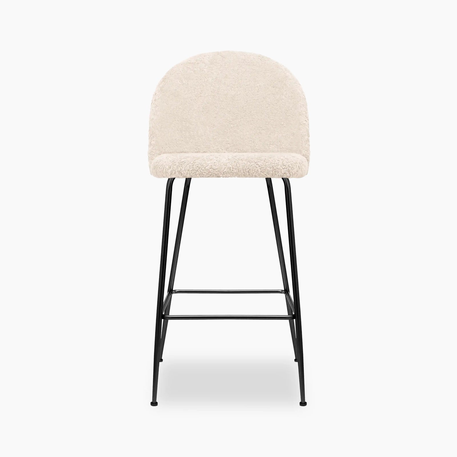Heather Bar Stool | Ivory White Teddy Boucle