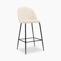 Heather Bar Stool | Ivory White Teddy Boucle